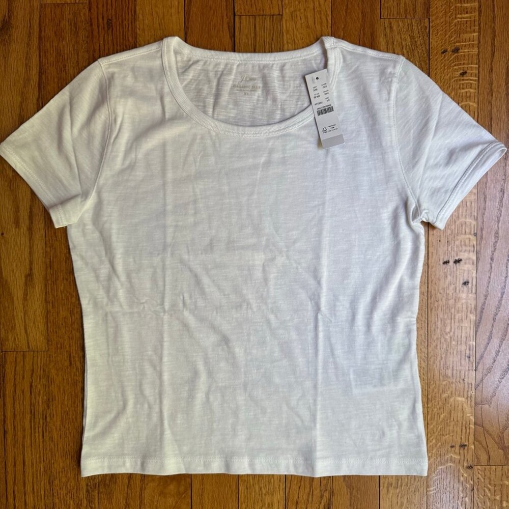 J. Crew '90s cropped organic slub cotton T-shirt